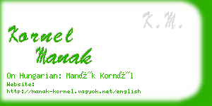 kornel manak business card